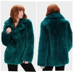 UGG Lianna Women's Jacket S Notch Lapel Short Shearling Fur Coat NWT $1,795